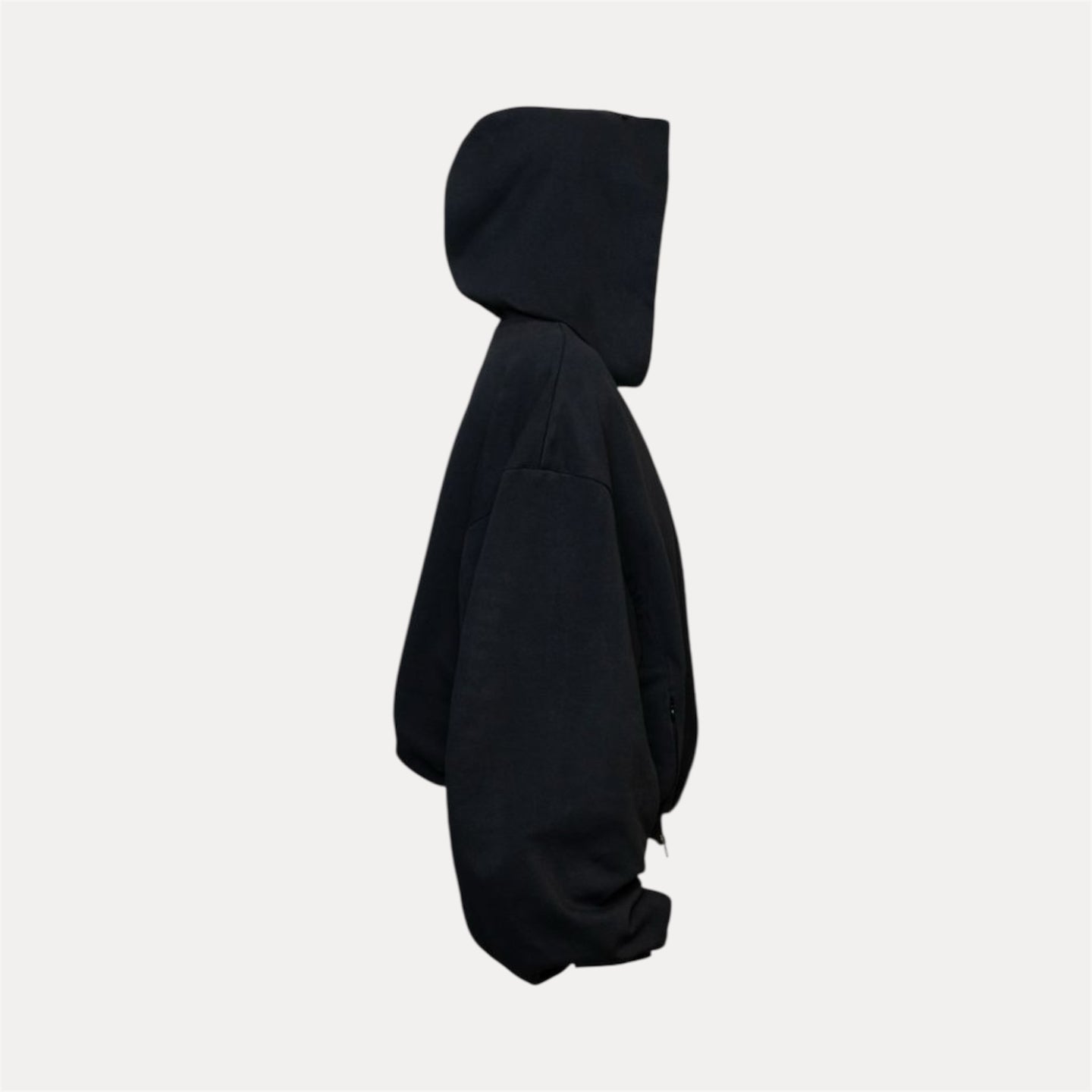 Amulet double layered Zip Hoodie (Black)